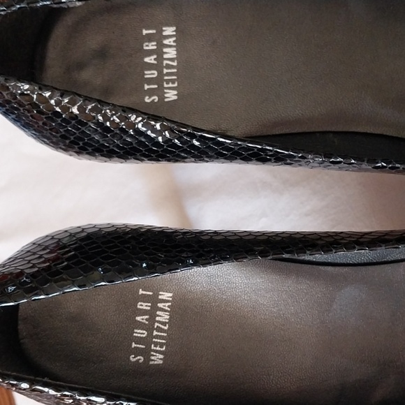 Stuart Weitzman snakeskin open toe platform 3.5 inch heels size 9.5 - Picture 8 of 11